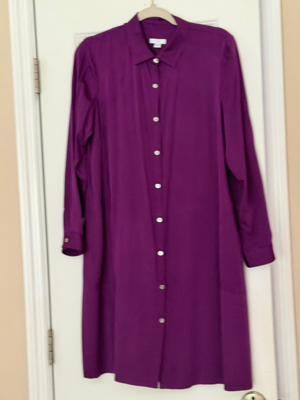 J. Jill Deep Purple Button-Front Midi Dress